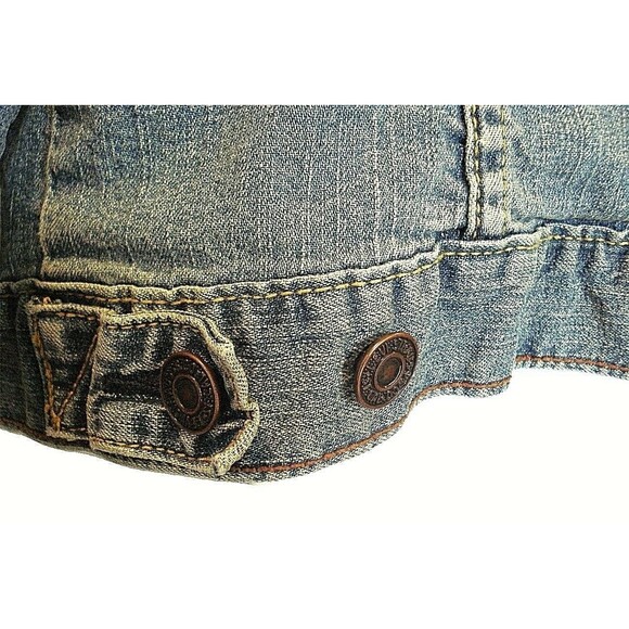 Levi Strauss Signature Jean Trucker Jacket Denim Girls Misses Size L 12/14 - Picture 7 of 9